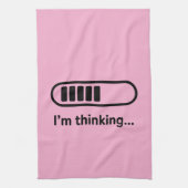 I'm Thinking... Loading Progress Bar Pink Minimali キッチンタオル (縦)