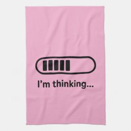 I'm Thinking... Loading Progress Bar Pink Minimali キッチンタオル