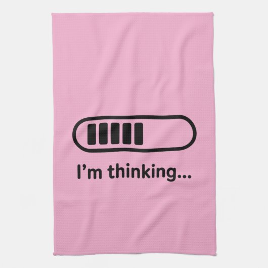 I'm Thinking... Loading Progress Bar Pink Minimali キッチンタオル (縦)