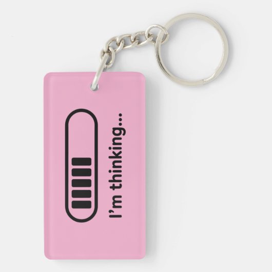I'm Thinking... Loading Progress Bar Pink Minimali キーホルダー (裏面)