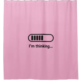 I'm Thinking... Loading Progress Bar Pink Minimali シャワーカーテン