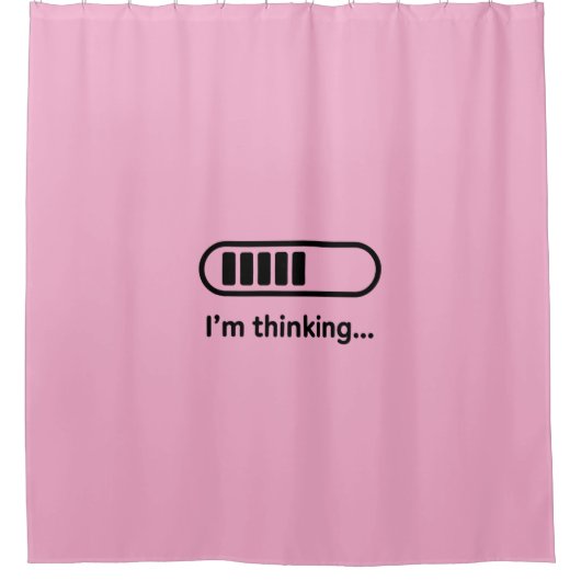 I'm Thinking... Loading Progress Bar Pink Minimali シャワーカーテン (正面)