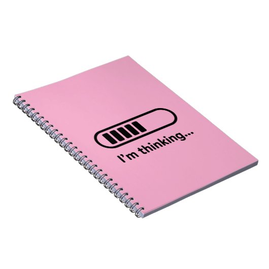 I'm Thinking... Loading Progress Bar Pink Minimali ノートブック (右側)