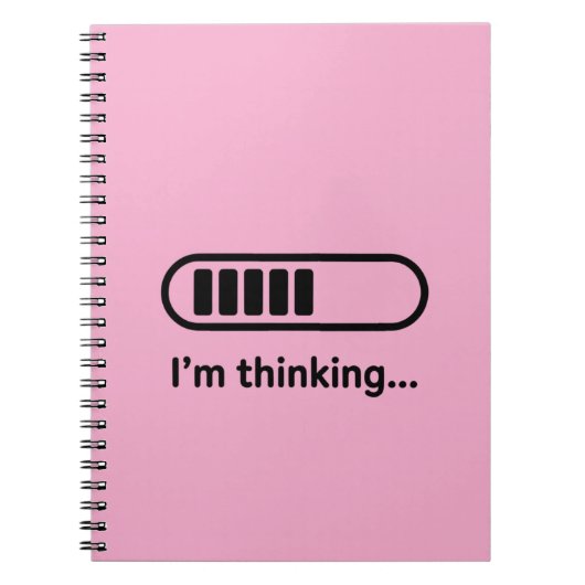 I'm Thinking... Loading Progress Bar Pink Minimali ノートブック (正面)