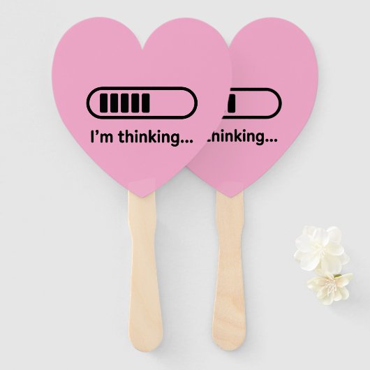 I'm Thinking... Loading Progress Bar Pink Minimali ハンドファン (正面&裏面)