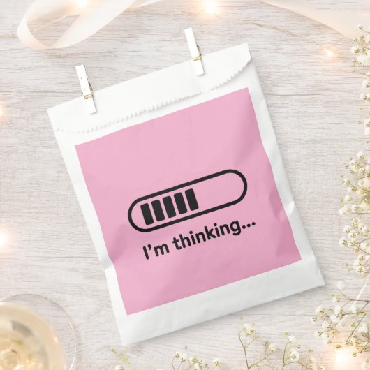 I'm Thinking... Loading Progress Bar Pink Minimali フェイバーバッグ (クリップ留めされた状態)