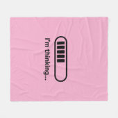 I'm Thinking... Loading Progress Bar Pink Minimali フリースブランケット (正面(横))