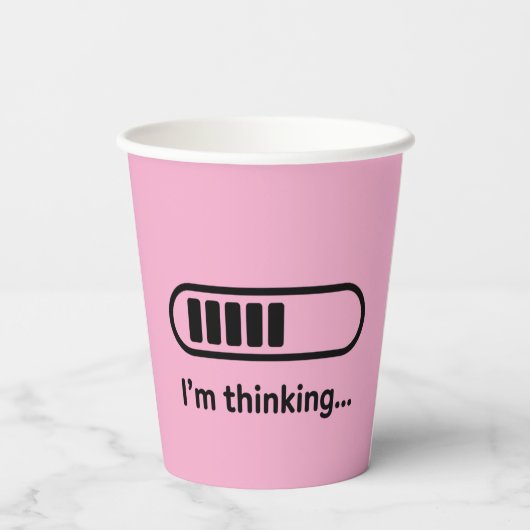 I'm Thinking... Loading Progress Bar Pink Minimali 紙コップ (裏面)