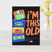 I'm This Old Funny Retro Floppy Cette Design Vinta カード (黄色い花)