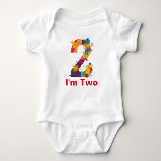 I'm Two Girl 2nd Birthdayパーティー-Personalizable ベビーボディスーツ