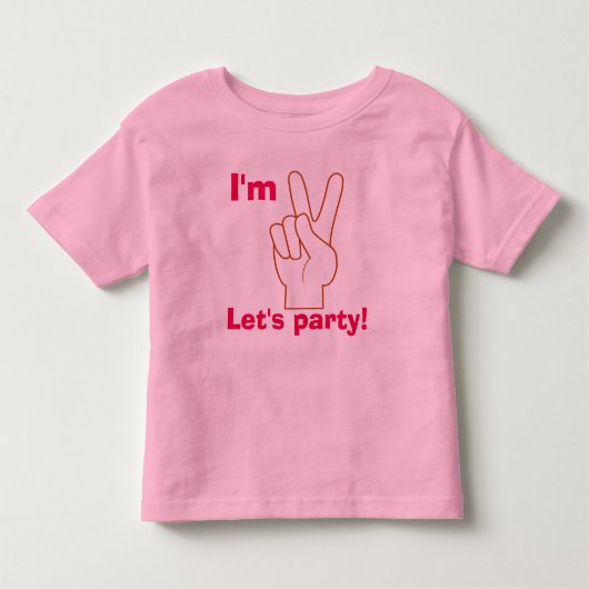 I'm Two let's パーティー- Toddler T-shirt トドラーTシャツ (正面)