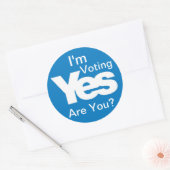 I'm VotingYes3"ステッカー ラウンドシール (封筒)