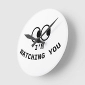 「I'm Watching You」おもしろグーグルアイズ壁掛け時計 ラウンド壁時計 (傾斜)