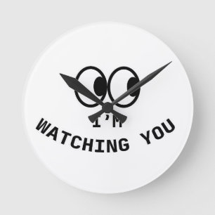 「I'm Watching You」おもしろグーグルアイズ壁掛け時計 ラウンド壁時計