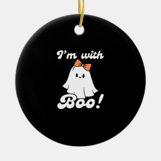 Im With Boo Funny Retro Style セラミックオーナメント (正面)