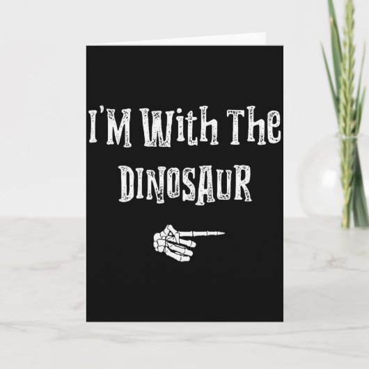 I'm With Dinosaur Halloween Costume Funny Couples  カード (正面)