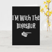 I'm With Dinosaur Halloween Costume Funny Couples  カード (黄色い花)