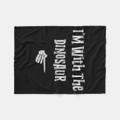 I'm With Dinosaur Halloween Costume Funny Couples フリースブランケット (正面(横))