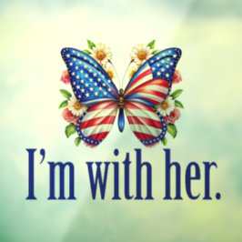 I'm With Her Cute Kamala Harris Butterfly ウィンドウサイン