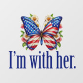 I'm With Her Cute Kamala Harris Butterfly ウィンドウサイン (シート)