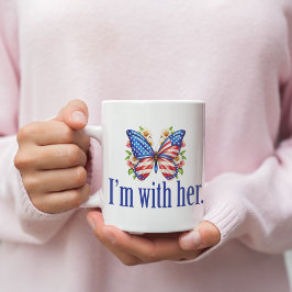 I'm With Her Cute Kamala Harris Butterfly コーヒーマグカップ