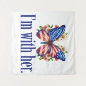 I'm With Her Cute Kamala Harris Butterfly タペストリー (正面(横))