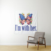 I'm With Her Cute Kamala Harris Butterfly タペストリー (インサイチュ)