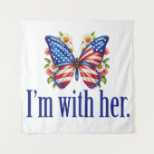 I'm With Her Cute Kamala Harris Butterfly タペストリー (正面)