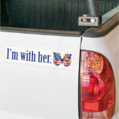 I'm With Her Cute Kamala Harris Butterfly バンパーステッカー (トラック上)