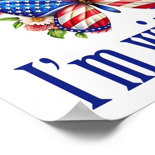 I'm With Her Cute Kamala Harris Butterfly ポスター (角)