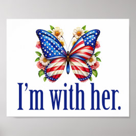 I'm With Her Cute Kamala Harris Butterfly ポスター