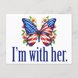 I'm With Her Cute Kamala Harris Butterfly ポストカード