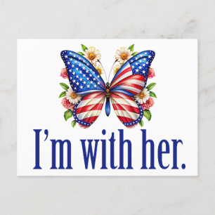 I'm With Her Cute Kamala Harris Butterfly ポストカード