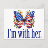 I'm With Her Cute Kamala Harris Butterfly ポストカード (正面)