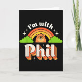 Im With Phil Groundhog Day Funny Men Women Retro R カード (正面)