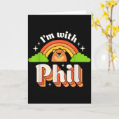 Im With Phil Groundhog Day Funny Men Women Retro R カード (黄色い花)