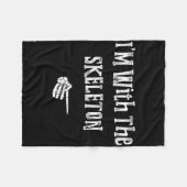 I'm With Skeleton Halloween Costume Funny Couples  フリースブランケット (正面(横))