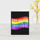 Im With the Brides Lesbianゲイウェディングパーティーシャツ カード (黄色い花)