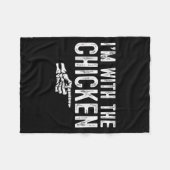 I'm With The Chicken Easy Costume Halloween Couple フリースブランケット (正面(横))