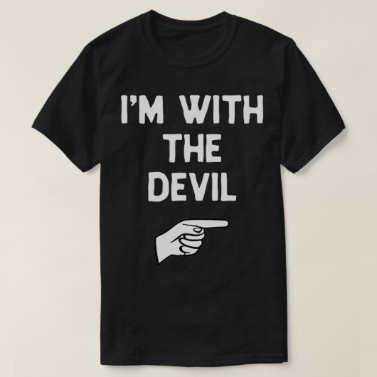I'm With The Devil Costume Halloween Matching Tシャツ (デザイン正面)