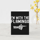 I'm With The Flamingo Matching Couples Halloween F カード (黄色い花)