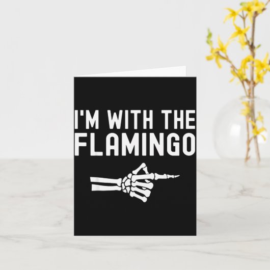 I'm With The Flamingo Matching Couples Halloween F カード (黄色い花)