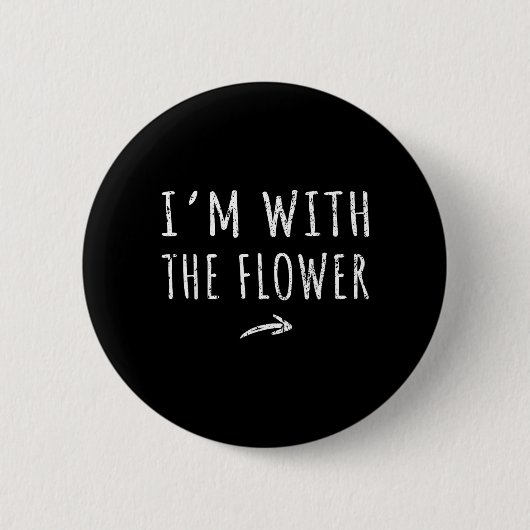 Im With The Flower Matching Lazy Halloween Costume 缶バッジ (正面)