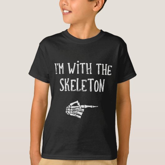 I'm With The Skeleton Matching Couple Costume Hall Tシャツ (正面)