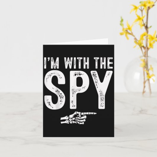 I'm With The Spy Easy Costume Halloween Couples Ma カード (黄色い花)