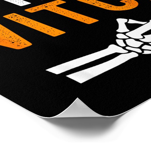 I'm With The Witch Funny Skeleton Halloween Matchi ポスター (角)