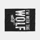 I'm With The Wolf Easy Costume Halloween Couples M フリースブランケット (正面(横))