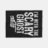 I'm With The Y Ghost Easy Costume Halloween Couple フリースブランケット (正面(横))