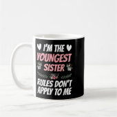 I'm Youngest Sister Rules Don't Apply To Me Funny コーヒーマグカップ (左)