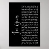 I'm Your Black Script Song Lyric Wall Artプリント ポスター (正面)